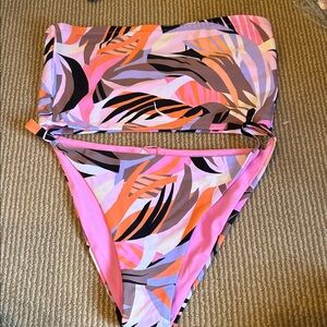 NWOT Kikirio Colorful Abstract Bikini Set size large